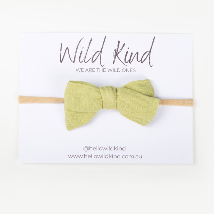 Wild Kind Dorothy Linen Bow Headband - Fern