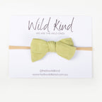 Dorothy Linen Bow Headband - Fern