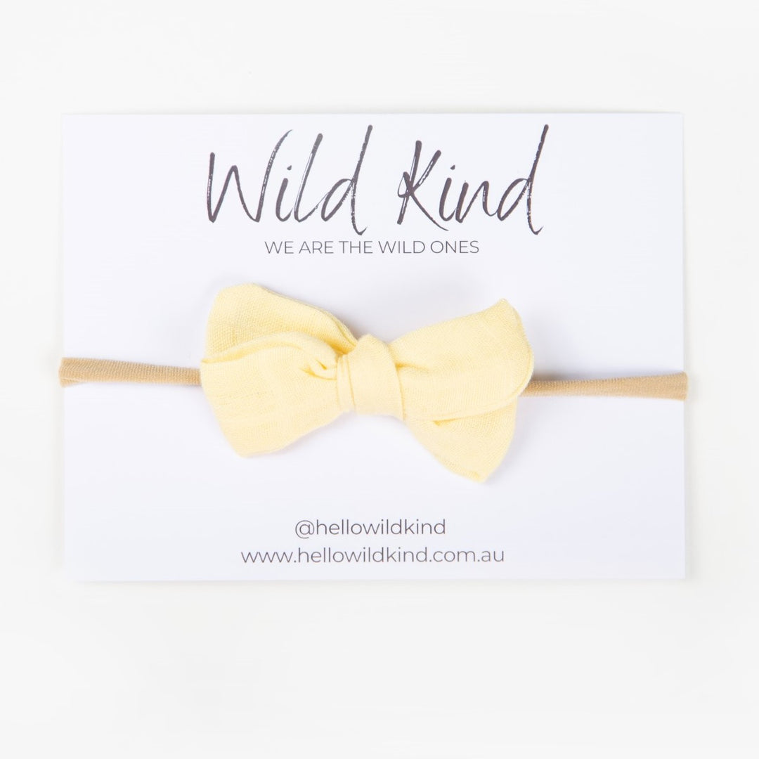 Wild Kind Dorothy Linen Bow Headband - Lemon