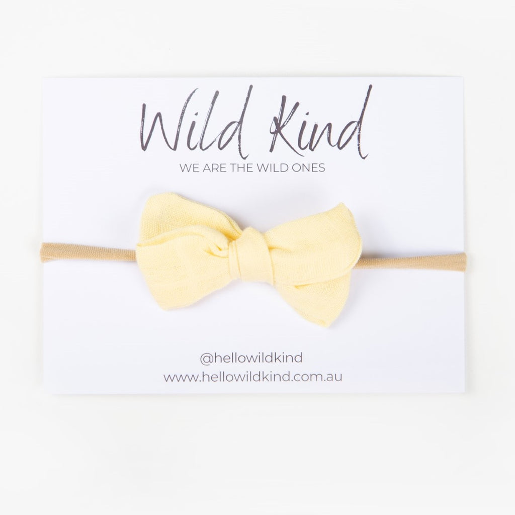 Wild Kind Dorothy Linen Bow Headband - Lemon