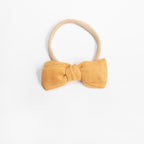 Dorothy Linen Bow Headband - Mustard