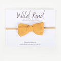 Dorothy Linen Bow Headband - Mustard