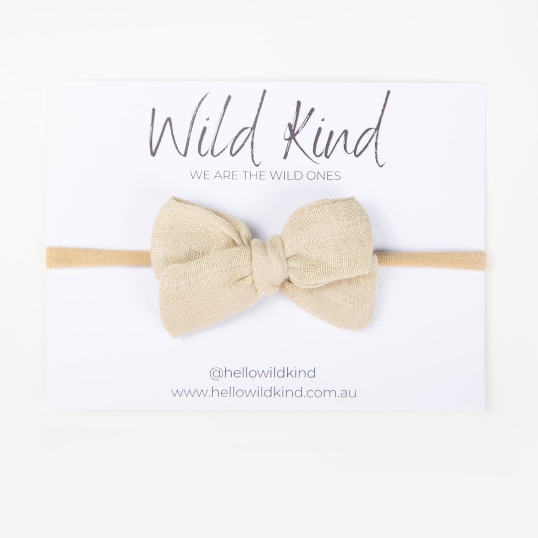 Wild Kind Dorothy Linen Bow Headband - Oatmeal