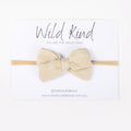 Dorothy Linen Bow Headband - Oatmeal
