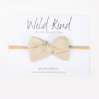 Dorothy Linen Bow Headband - Oatmeal