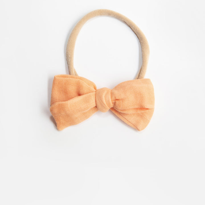 Wild Kind Dorothy Linen Bow Headband - Peach