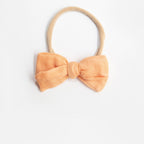 Dorothy Linen Bow Headband - Peach