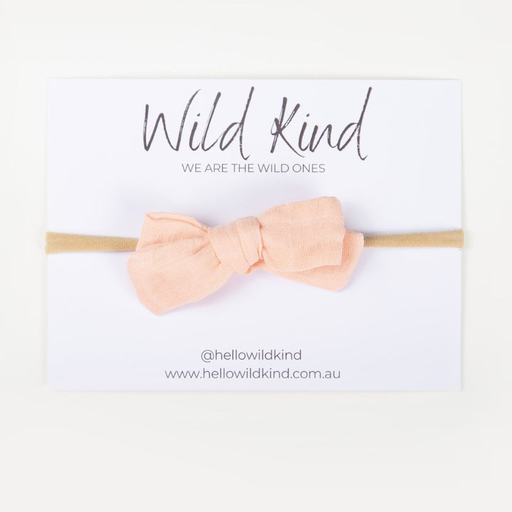 Wild Kind Dorothy Linen Bow Headband - Pink Lemonade