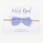 Dorothy Linen Bow Headband - Periwinkle