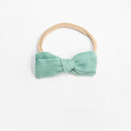 Dorothy Linen Bow Headband - Sage