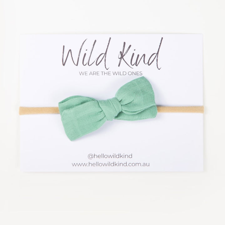 Wild Kind Dorothy Linen Bow Headband - Sage
