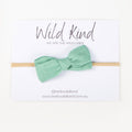 Dorothy Linen Bow Headband - Sage
