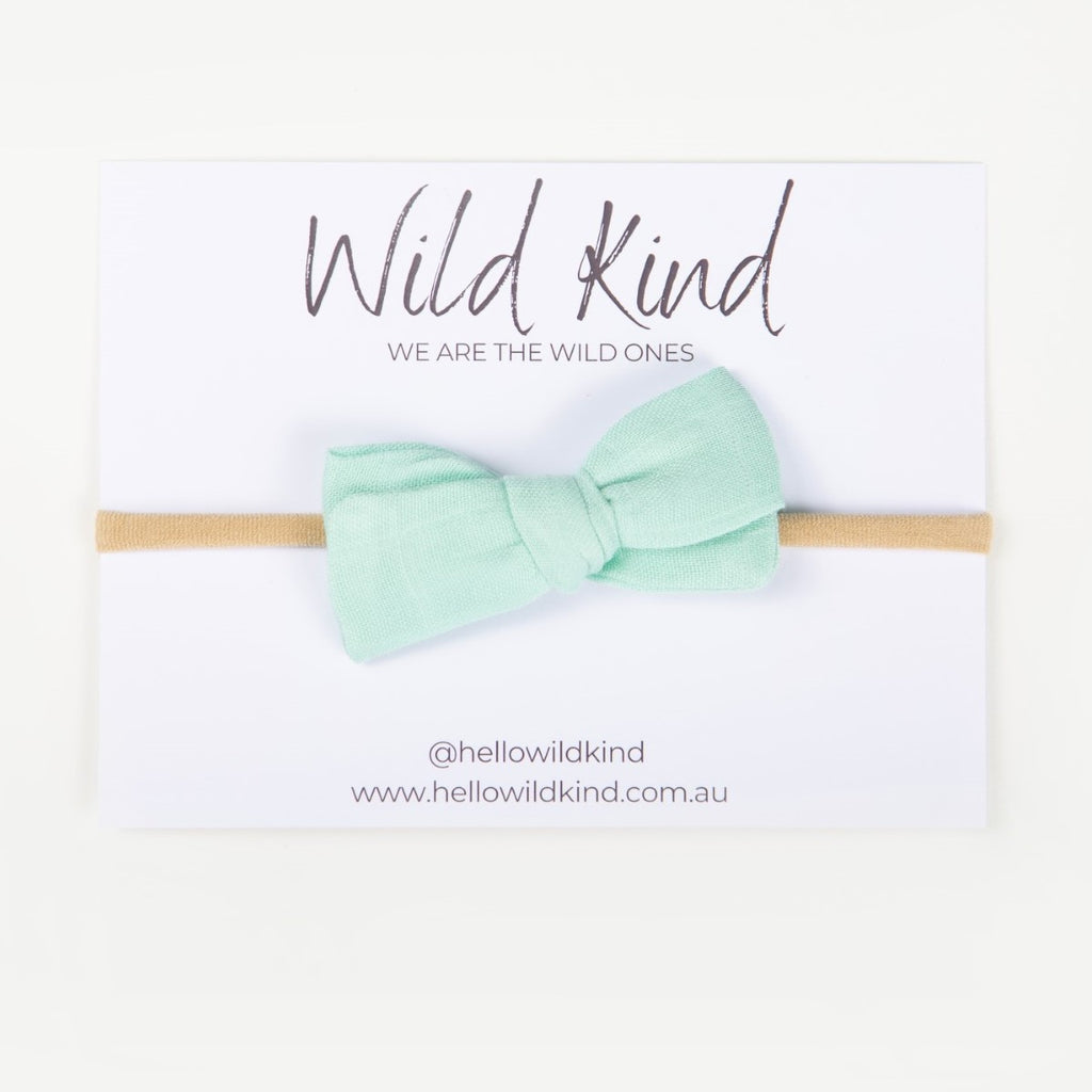 Wild Kind Dorothy Linen Bow Headband - Seaglass