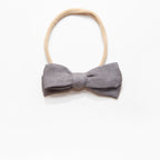 Dorothy Linen Bow Headband - Slate