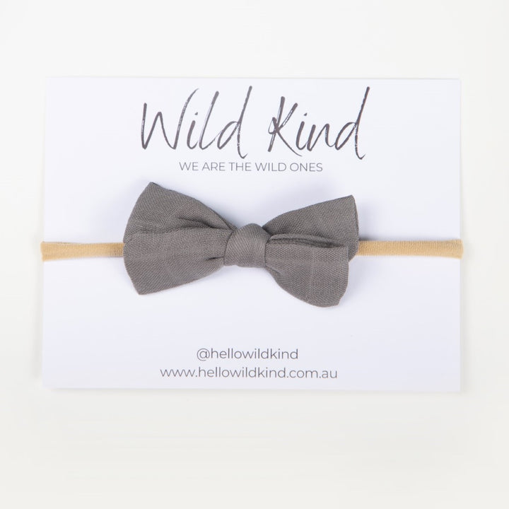 Wild Kind Dorothy Linen Bow Headband - Slate