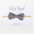 Dorothy Linen Bow Headband - Slate