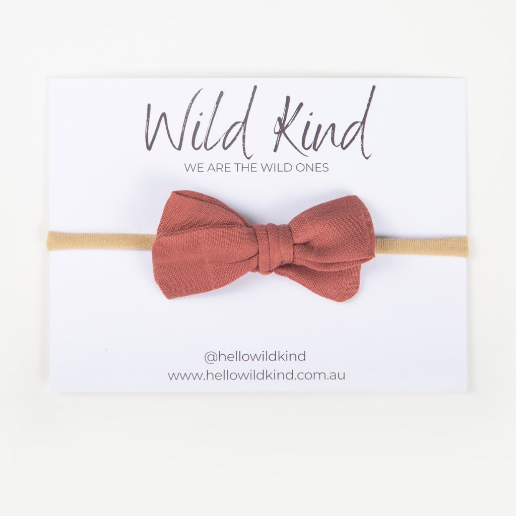 Wild Kind Dorothy Linen Bow Headband - Watermelon