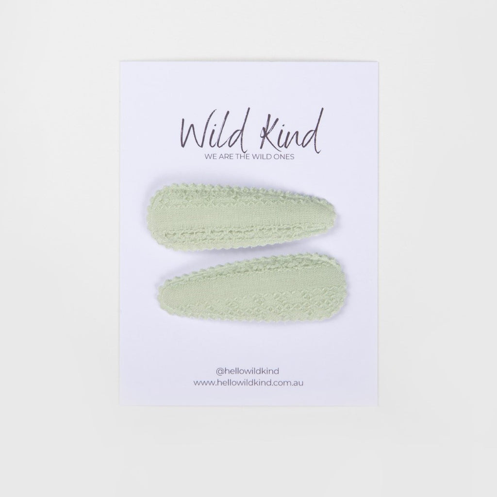 Elise Hair Clips - Sage