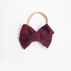 Florence Cord Bow Headband - Burgundy