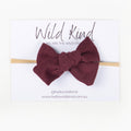Florence Cord Bow Headband - Burgundy