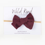 Florence Cord Bow Headband - Burgundy