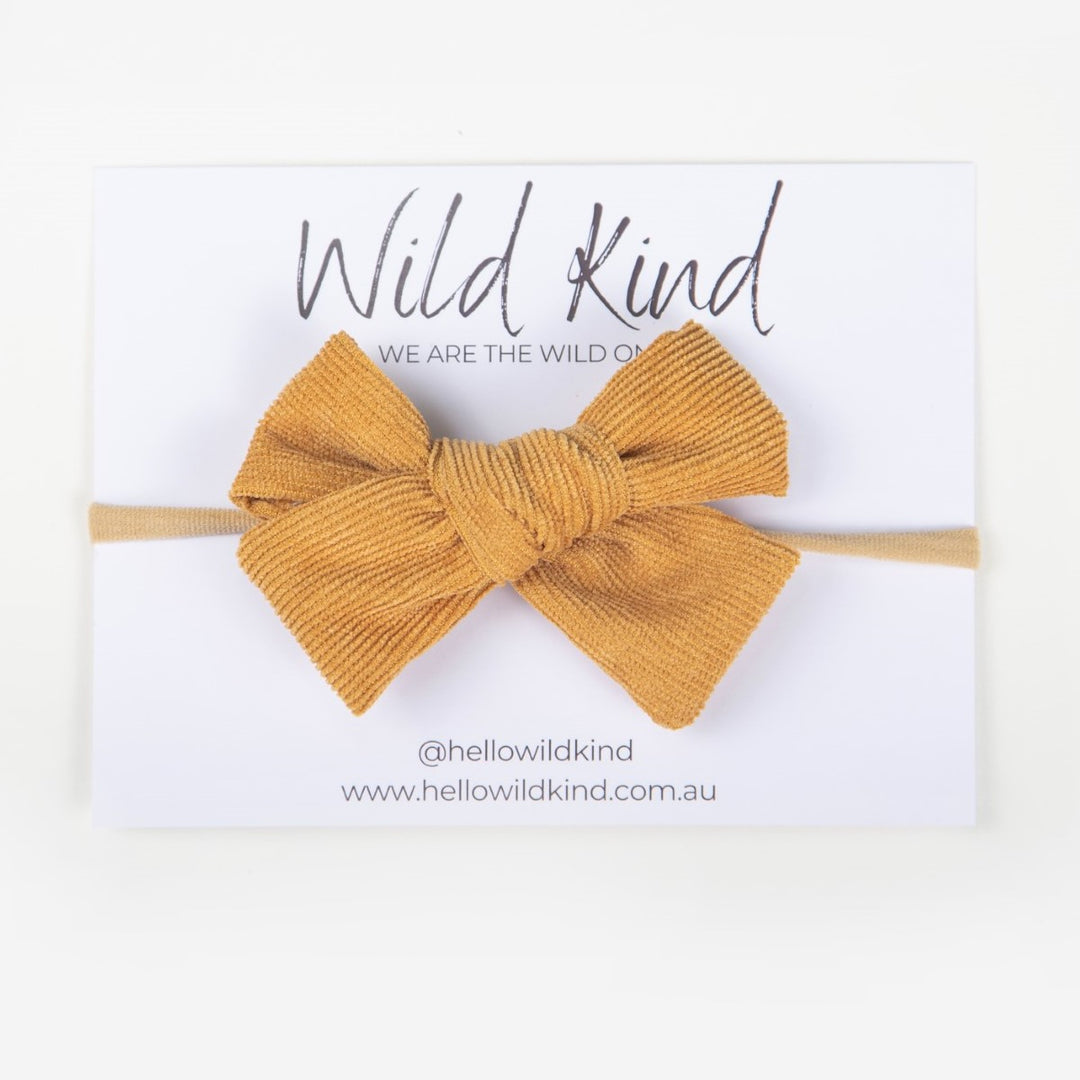 Wild Kind Florence Cord Bow Headband - Mustard