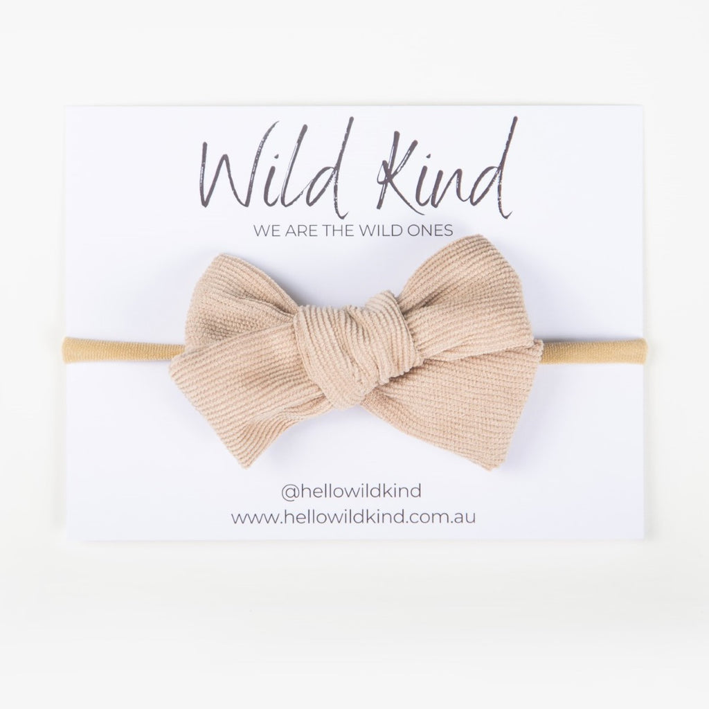 Florence Cord Bow Headband - Oatmeal