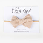 Florence Cord Bow Headband - Oatmeal