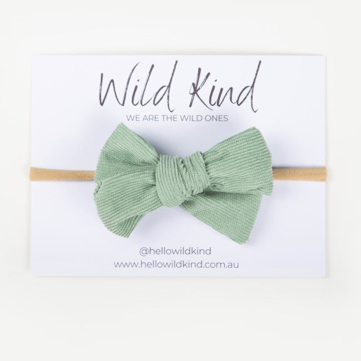 Wild Kind Florence Cord Bow Headband - Sage