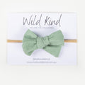 Florence Cord Bow Headband - Sage