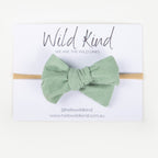 Florence Cord Bow Headband - Sage