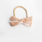 Hazel Velour Bow Headband - Fawn