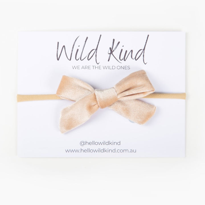Wild Kind Hazel Velour Bow Headband - Fawn