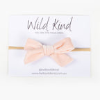 Hazel Velour Bow Headband - Ice Pink