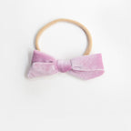 Hazel Velour Bow Headband - Lavender