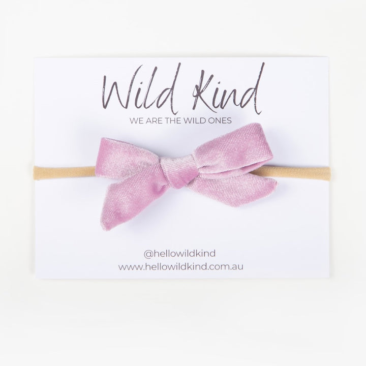 Wild Kind Hazel Velour Bow Headband - Lavender