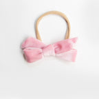 Hazel Velour Bow Headband - Lolly Pink