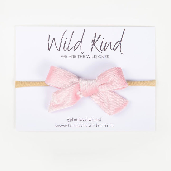 Wild Kind Hazel Velour Bow Headband - Lolly Pink