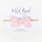 Hazel Velour Bow Headband - Lolly Pink