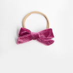 Hazel Velour Bow Headband - Magenta