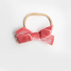Hazel Velour Bow Headband - Rose