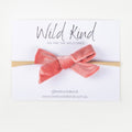 Hazel Velour Bow Headband - Rose