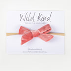 Hazel Velour Bow Headband - Rose