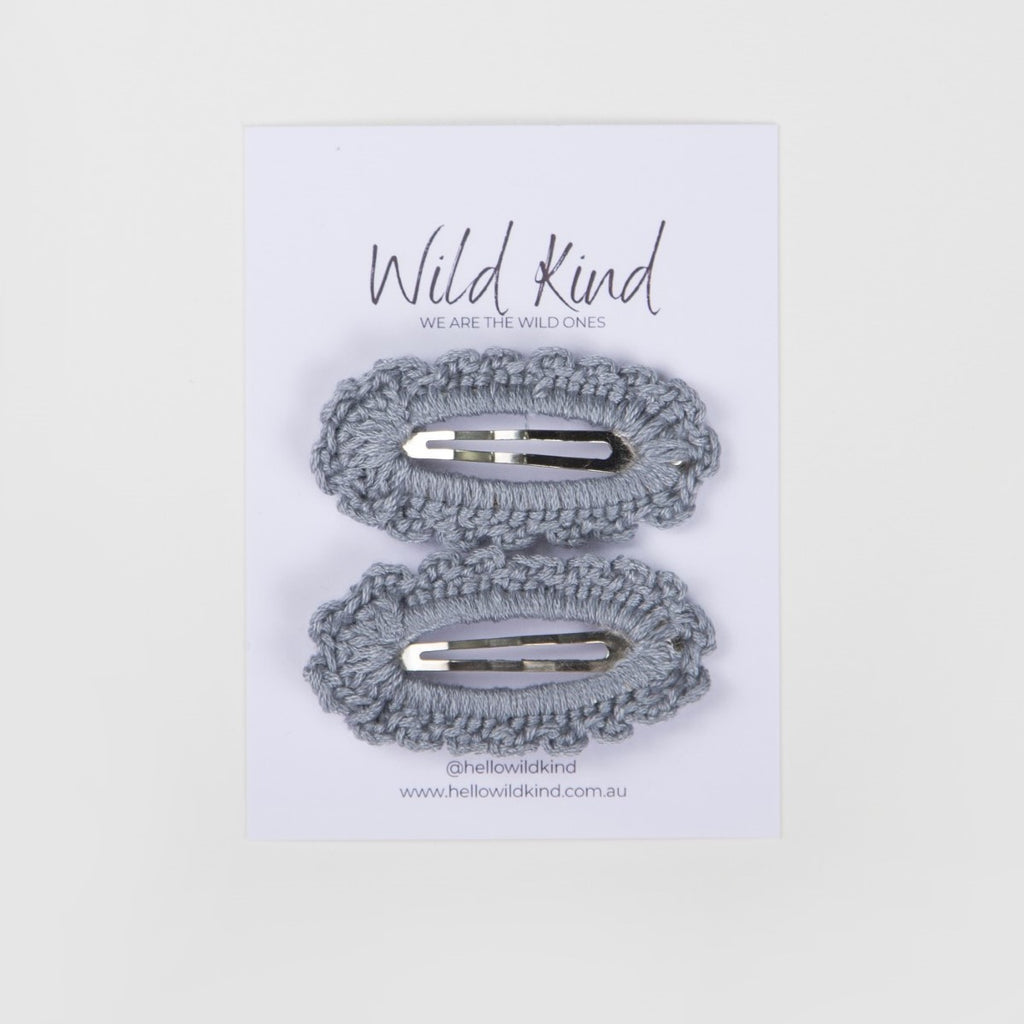 Wild Kind Harriet Hair Clips - Dusty Blue