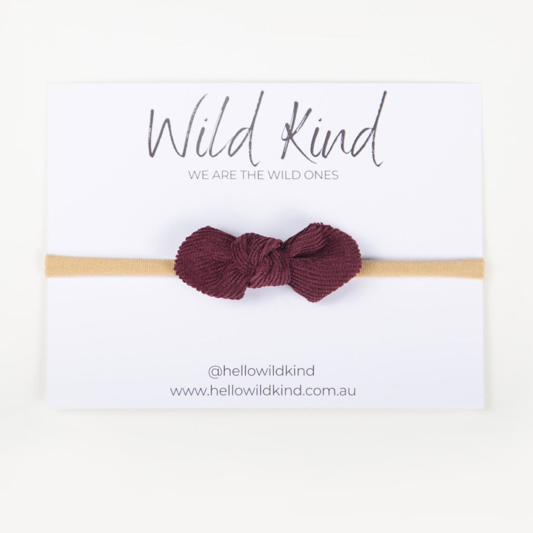 Wild Kind Ida Small Cord Bow - Burgundy