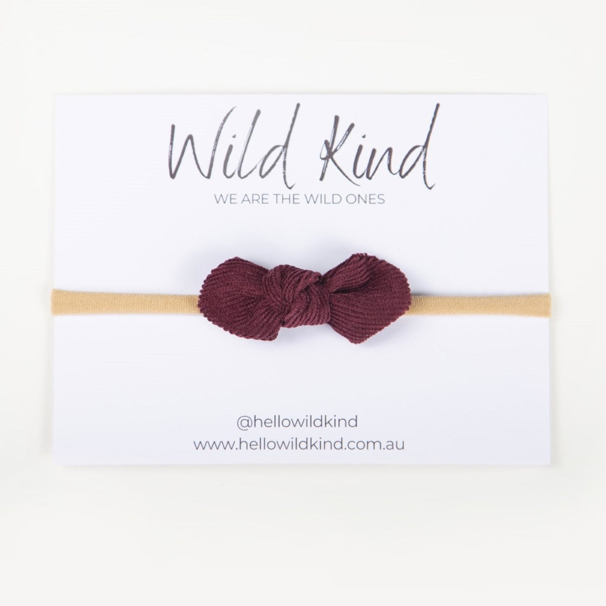 Wild Kind Ida Small Cord Bow - Burgundy