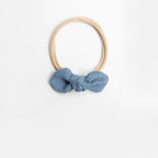 Ida Small Cord Bow - Dusty Blue