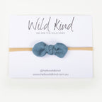 Ida Small Cord Bow - Dusty Blue