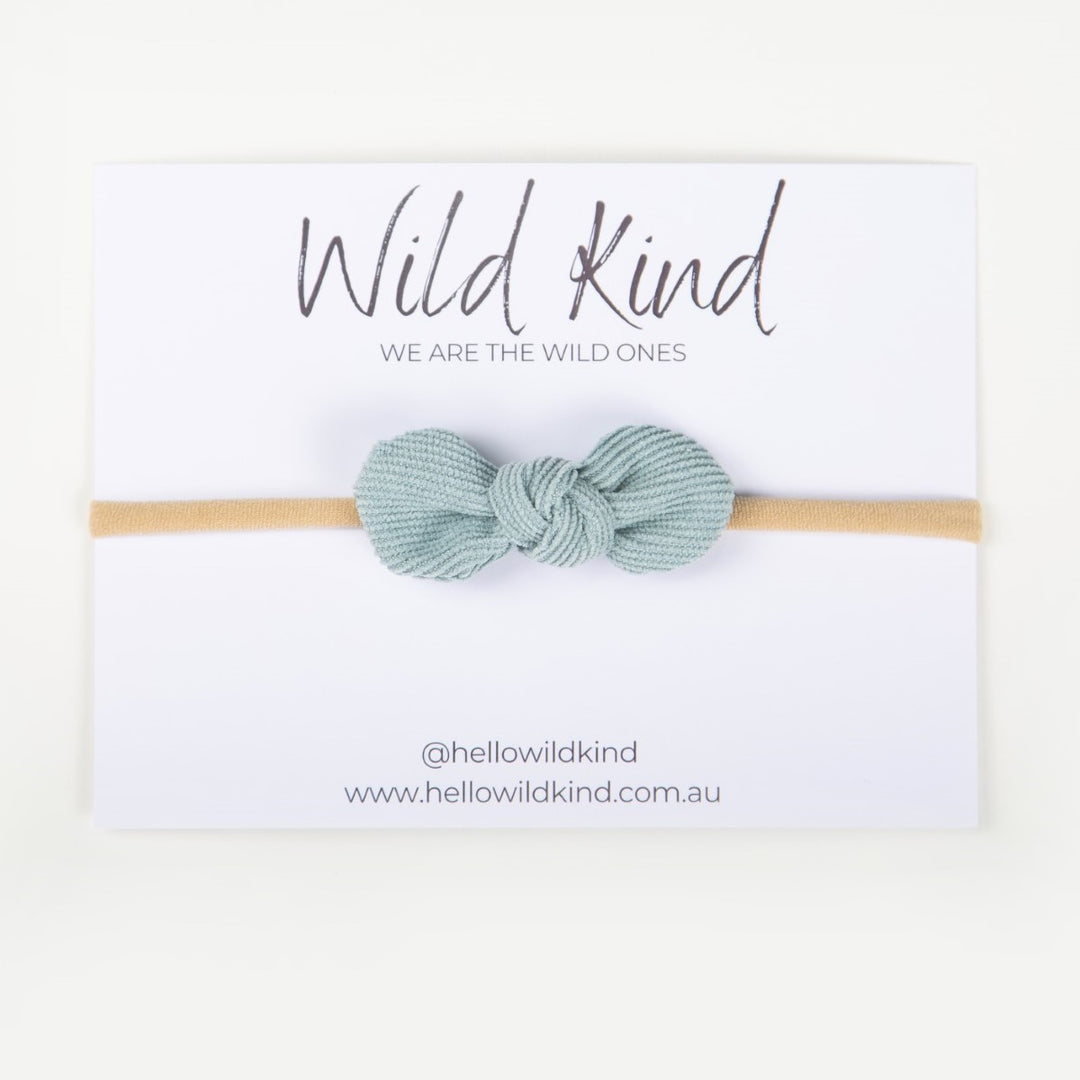 Wild Kind Ida Small Cord Bow - Sky Blue