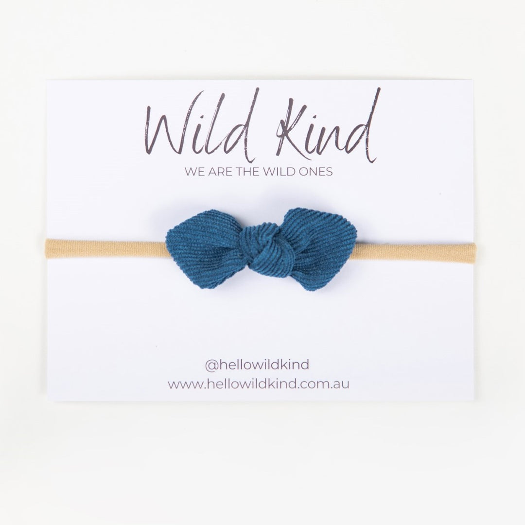 Wild Kind Ida Small Cord Bow - Sapphire